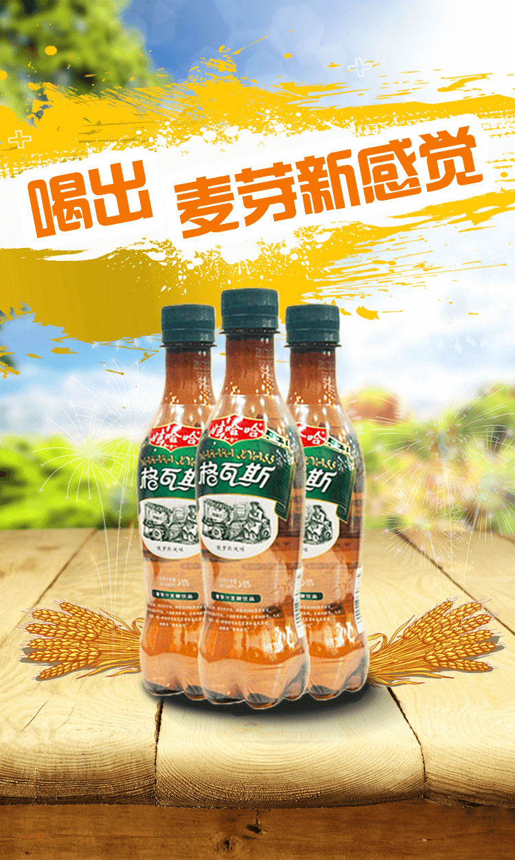 格瓦斯麦芽330ml15瓶抖音网红同款原汁俄罗斯风味休闲饮品原装整箱330