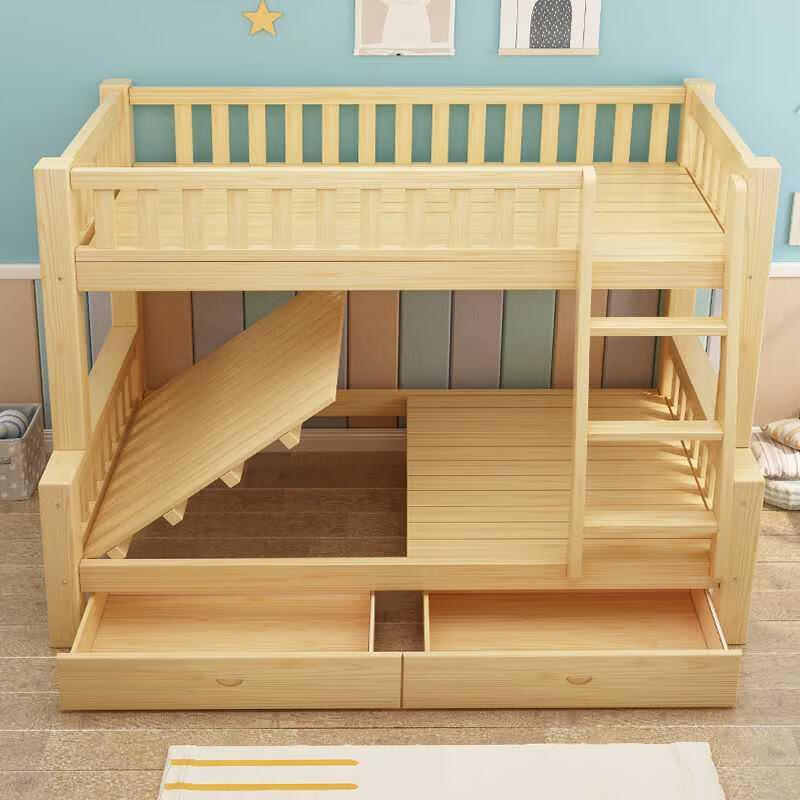 加厚实木高低成人双人床上下铺床成人宿舍床双层床 上115下135床 送