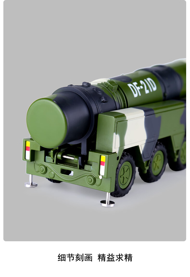 1:35东风21d导弹发射车模型合金仿真反舰弹道导弹军事df-21c成品 东风