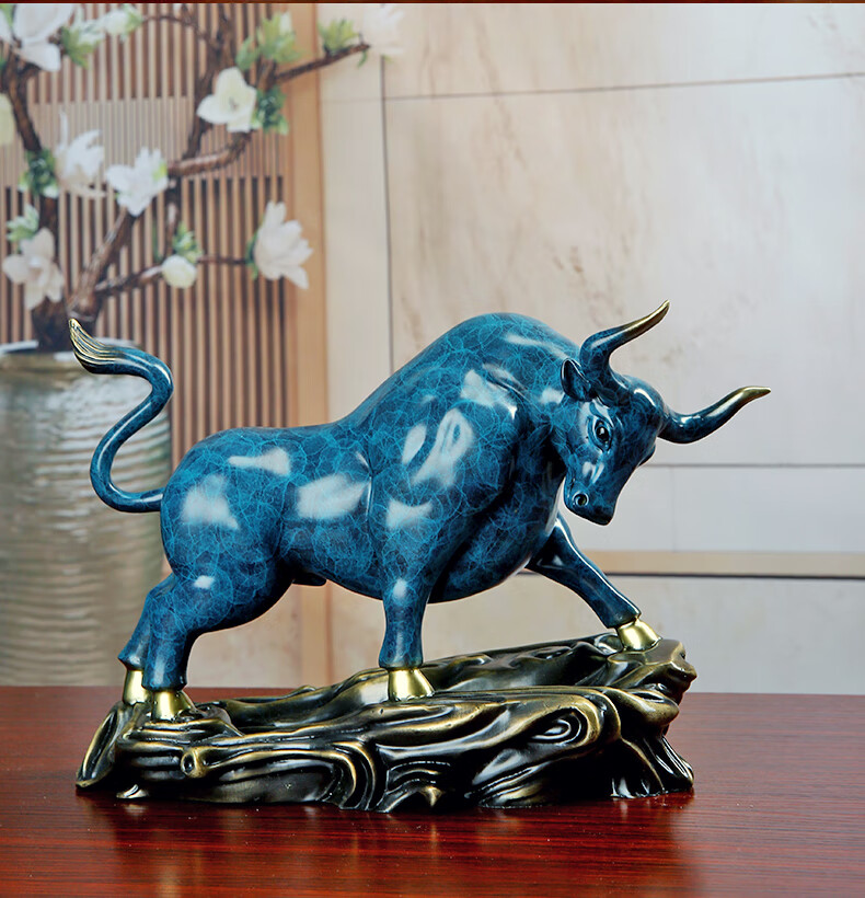 鹤王纯铜牛摆件创意旺市生肖牛华尔街牛办公室桌面装饰工艺品摆设 牛