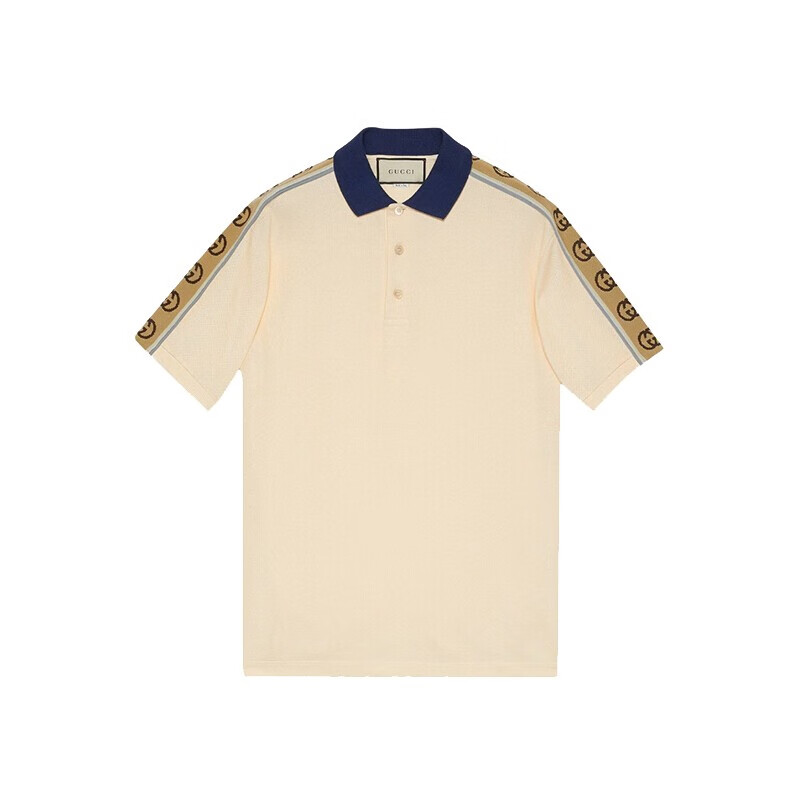 gucci古驰男款t恤男士翻领短袖polo衫古奇男士gg交扣条纹polo衫下单