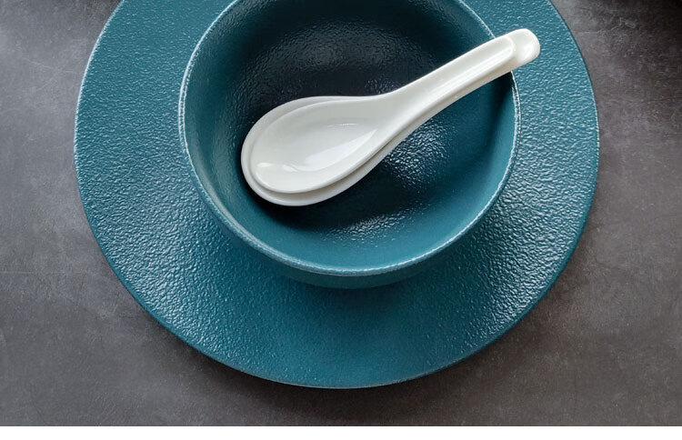 luzerne陆升陶瓷bucolic哑光餐具套装1/2人食家用日式粗陶碗盘组合