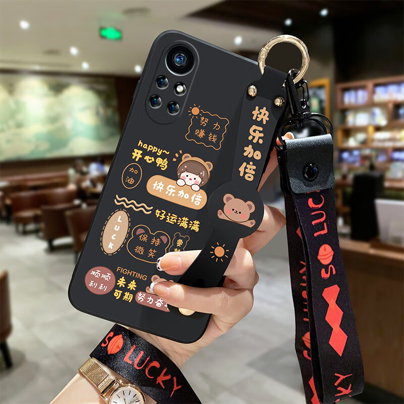 ayaley快乐加倍华为荣耀v20手机壳女新v40轻奢版液态硅胶v40创意防摔