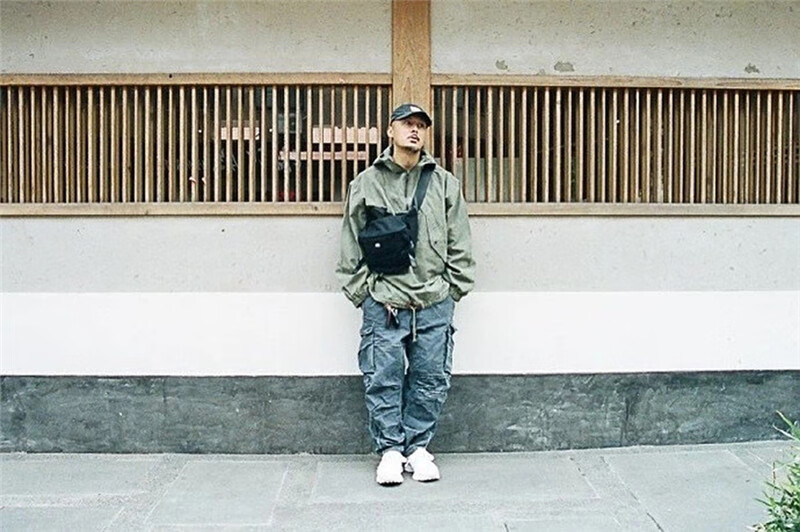 madness潮牌mdns秋冬余文乐夹克半拉链连帽冲锋外套男新款休闲宽松套