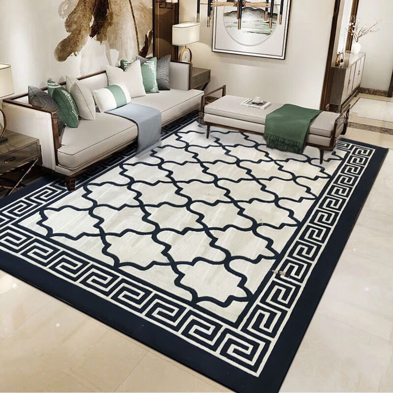 中国风客厅地毯羊毛纯手工新中式红色喜庆羊毛地毯卧室书房茶座茶几毯