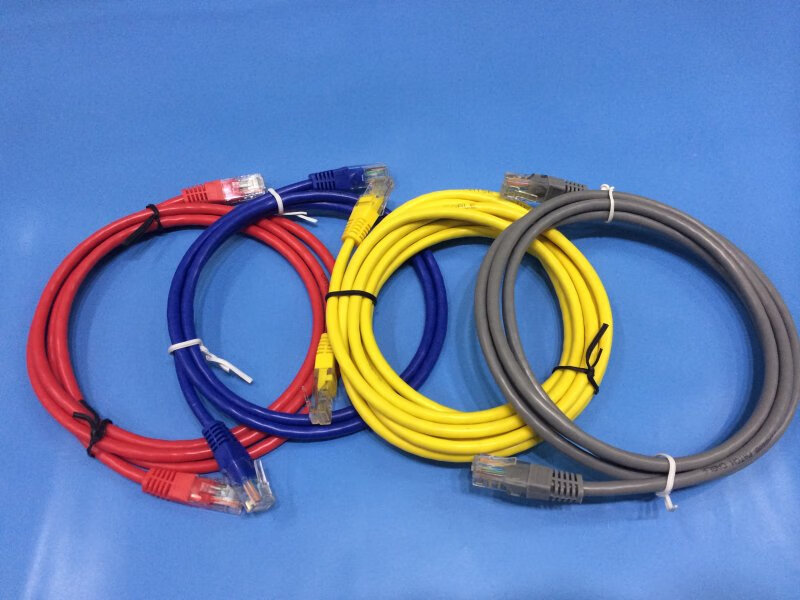 超五类无氧铜双绞网线1235米机制成品电脑网络跳线黑色1m