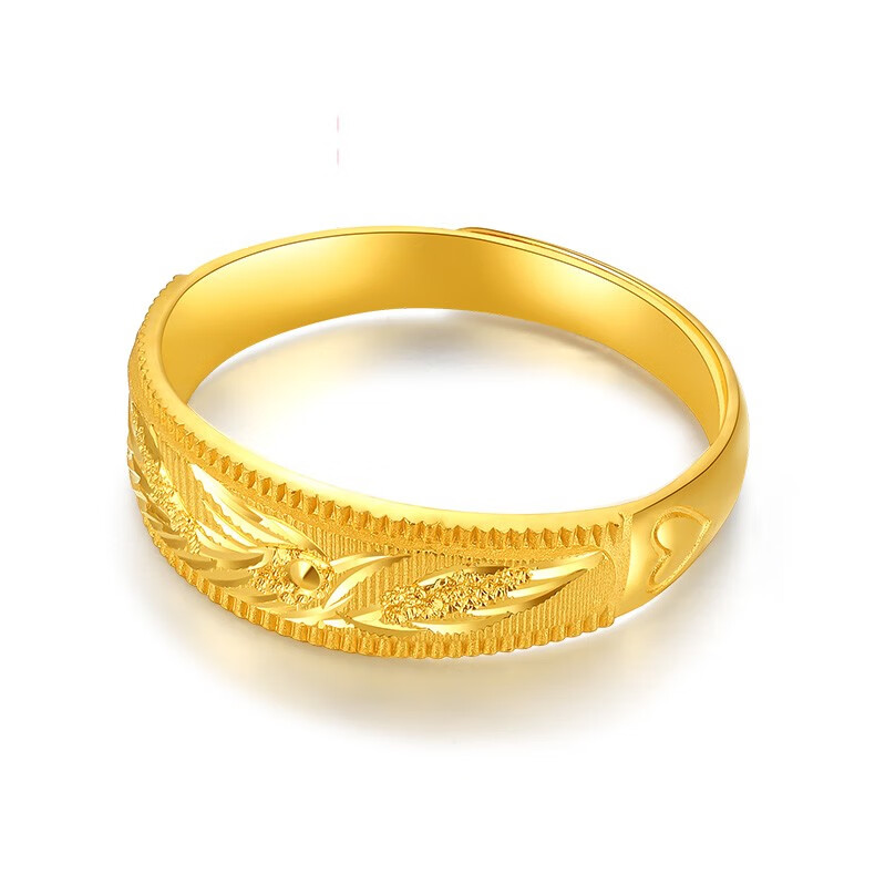 老凤凰龙凤黄金戒指足金999结婚黄金戒指男女款情侣对戒电商专款 男款