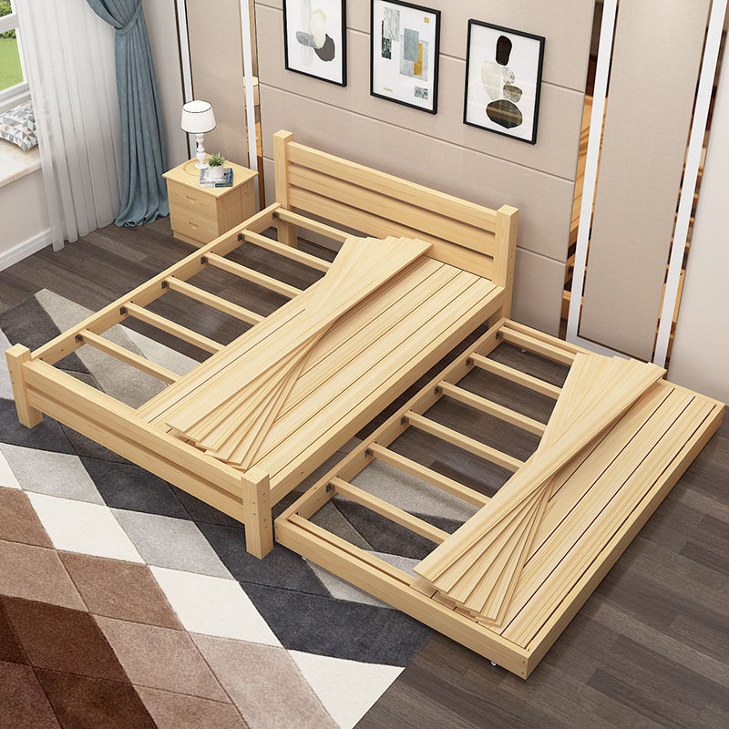 定制拖床实木床带拖床双人床单人床抽拉拖床推拉床简约实木拖床 1000