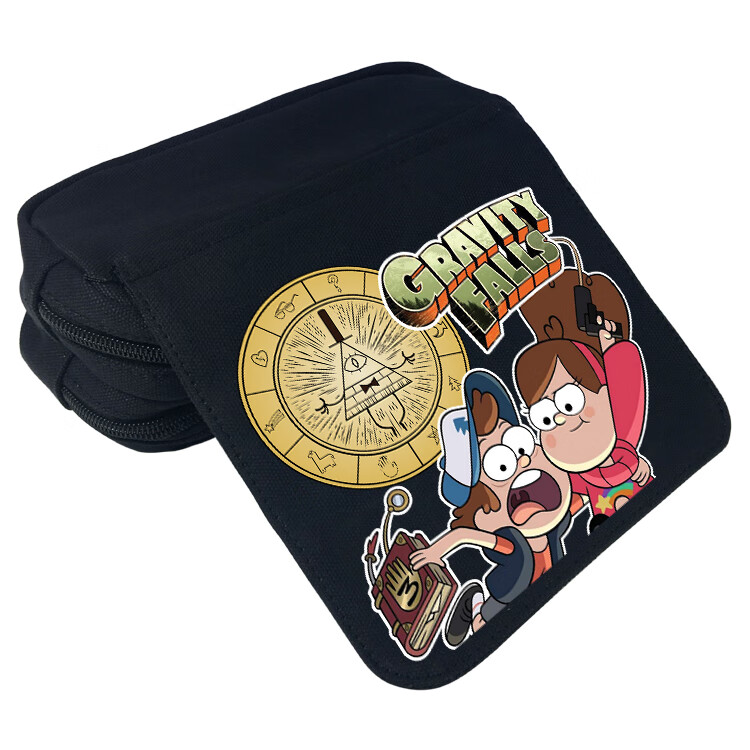 怪诞小镇周边 卡通动漫怪诞小镇周边帆布大容量笔袋 学生文具盒 钱包