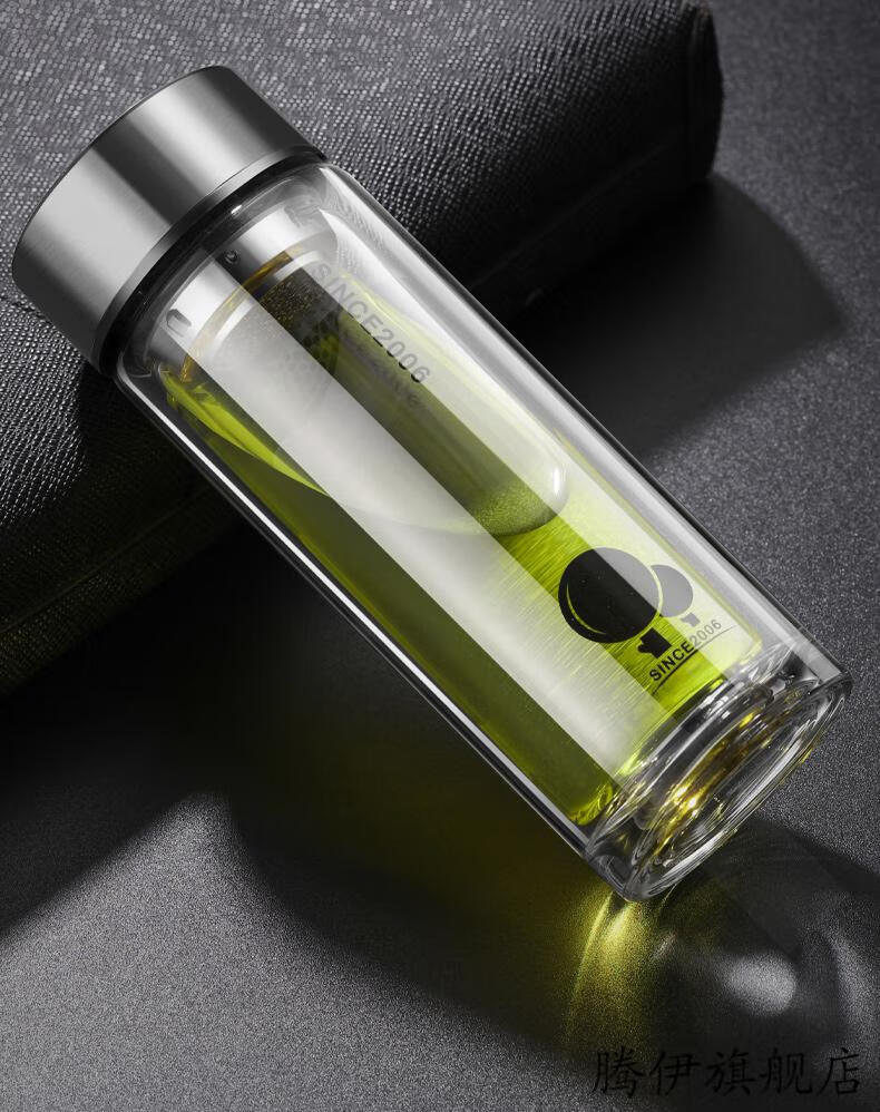 亚泰玻璃杯 亚泰玻璃茶杯男女杯子带把手柄双层加厚耐热隔热家用办公