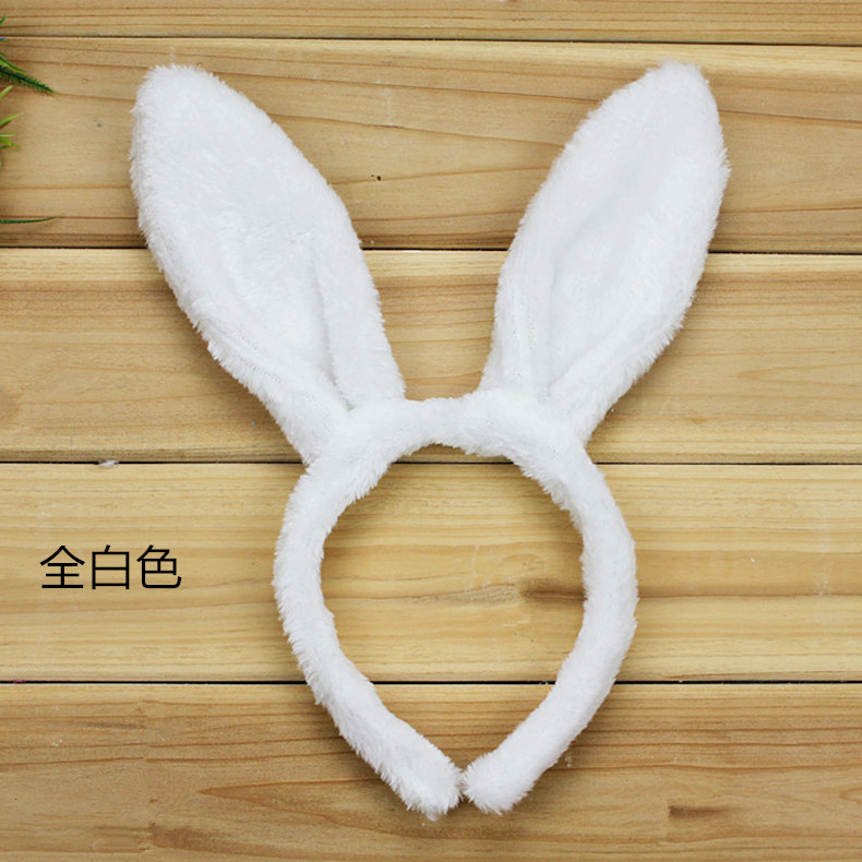 28g动物兔子头饰小白兔耳朵头饰头箍发卡发箍兔子耳朵兔女郎亮片款
