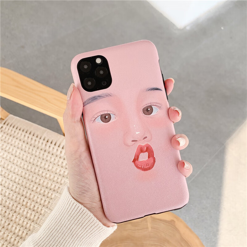 xs/xr苹果11pro/max手机壳iphone6s/8plus/7/6p硅胶 xsmax 嘟嘴女表情