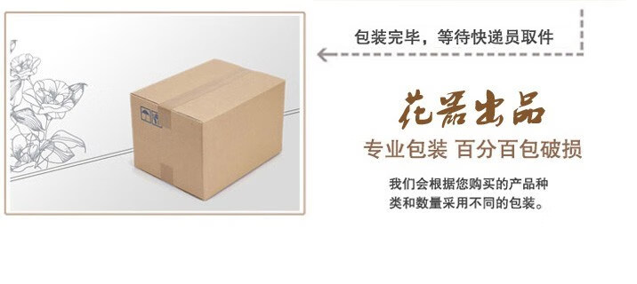 hqc中国风陶瓷花盆梅兰竹菊陶瓷花盆带托盘青花瓷大号花盆彩兰中