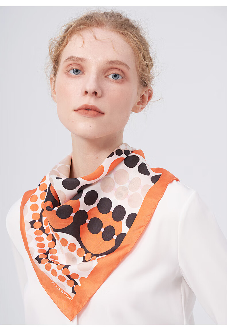 玛丽亚古琦marjakurki丝巾真丝小方巾女礼盒装桑蚕丝方巾领巾丝绸礼物