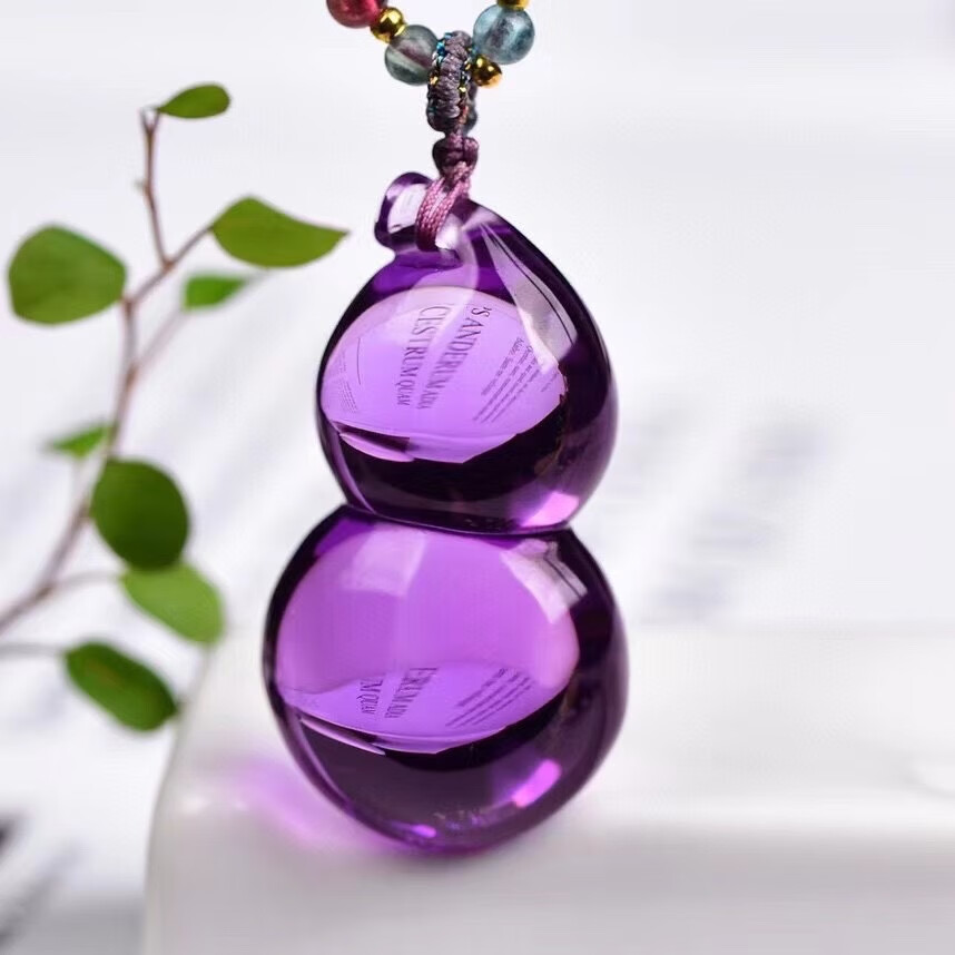 巴西天然紫水晶葫芦吊坠男女款福禄紫晶名族风情侣挂坠饰品礼物