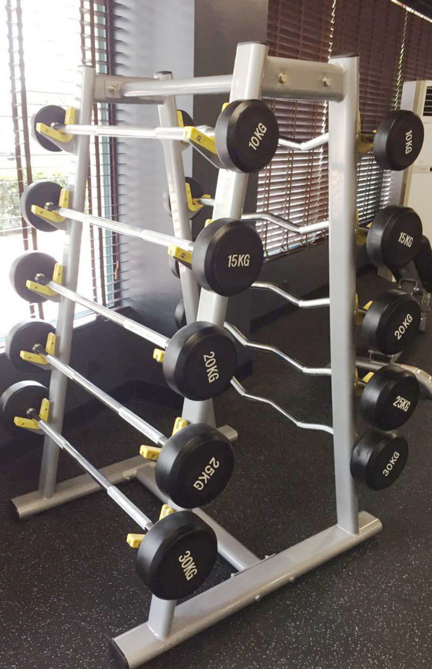 杠铃男士女士健身家用套装小型曲杆电镀包胶深蹲举重弯举 单支50kg