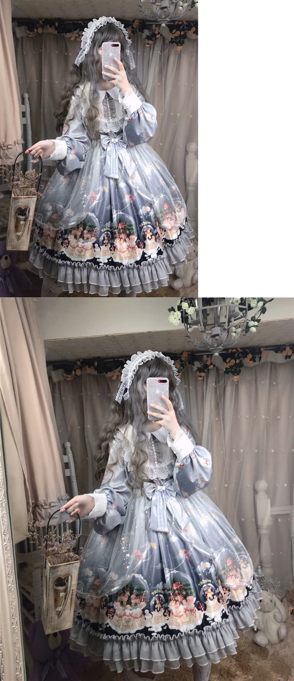 洛丽塔lolita女装学生洋装lo裙连衣裙长袖新款op新款女装长款大裙摆