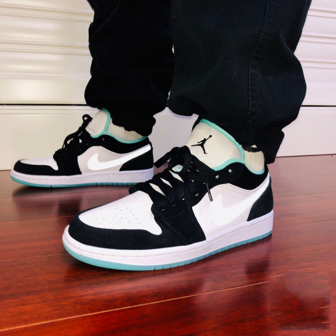 aj1low乔1低帮倒钩扣碎北卡蓝校园男女鞋运动休闲跑步篮球鞋 aj倒钩