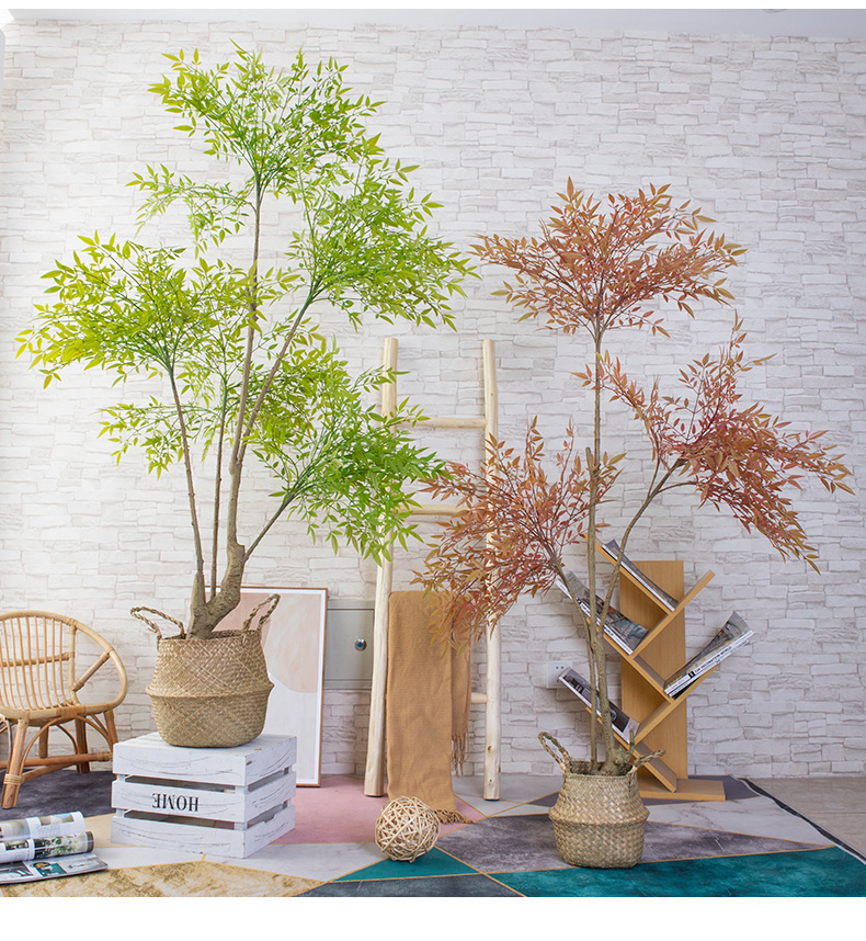 仿南天竹植物假绿植装饰仿树客厅落地盆栽大型仿生绿植摆件16米红色