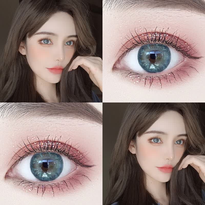 eyewish阿曼灰2片装美瞳校园日常彩色隐形眼镜彩色自然款美瞳半年抛