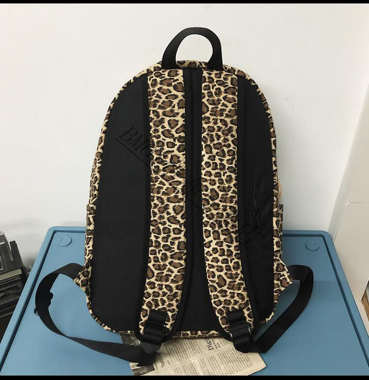 小米mi米家男士bmoi豹纹书包日系学院风大学生背包男潮森系百搭斑马