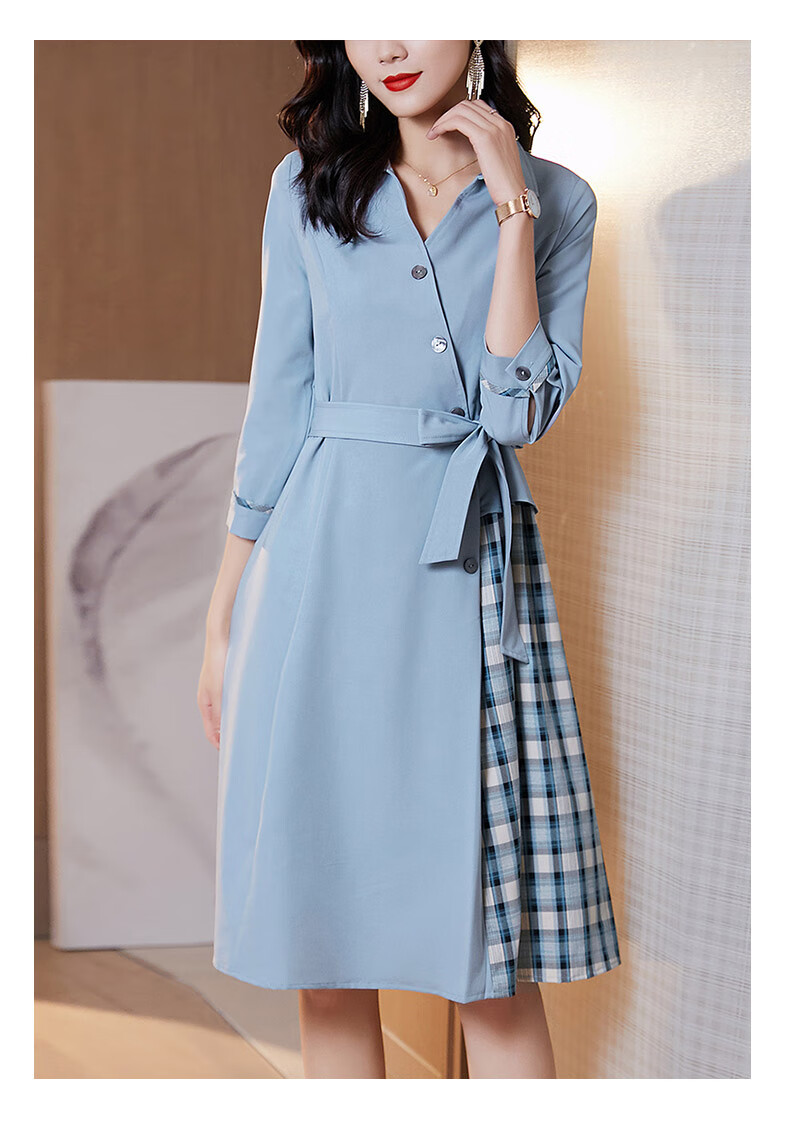 法莎尼亚轻奢品牌真丝连衣裙女2020秋季新款女装v领收腰显瘦气质女神