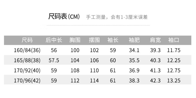 160/84a是多大尺码图片