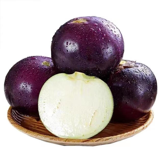 2022年现摘圆茄子农家紫茄子茄包子农家茄子新鲜蔬菜烧茄子鲜嫩 2斤装