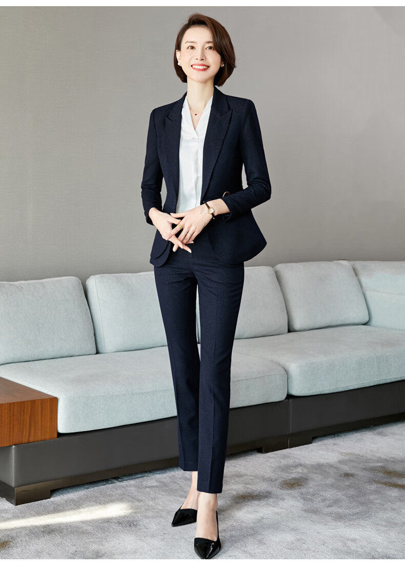 【新品】高档白领职业装女装套裙西装套装女气质主持人工作服正装秋冬