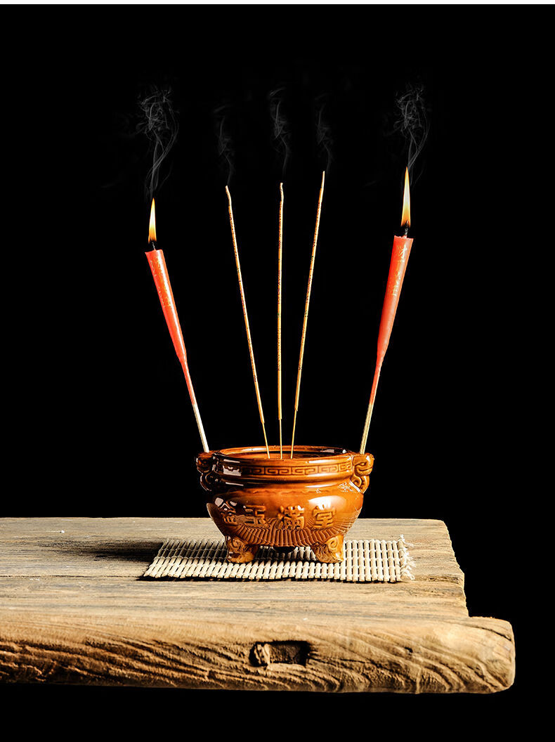 家用供佛室内陶瓷供奉古铜色三足香炉上香香薰大香炉佛具厂家直销 三