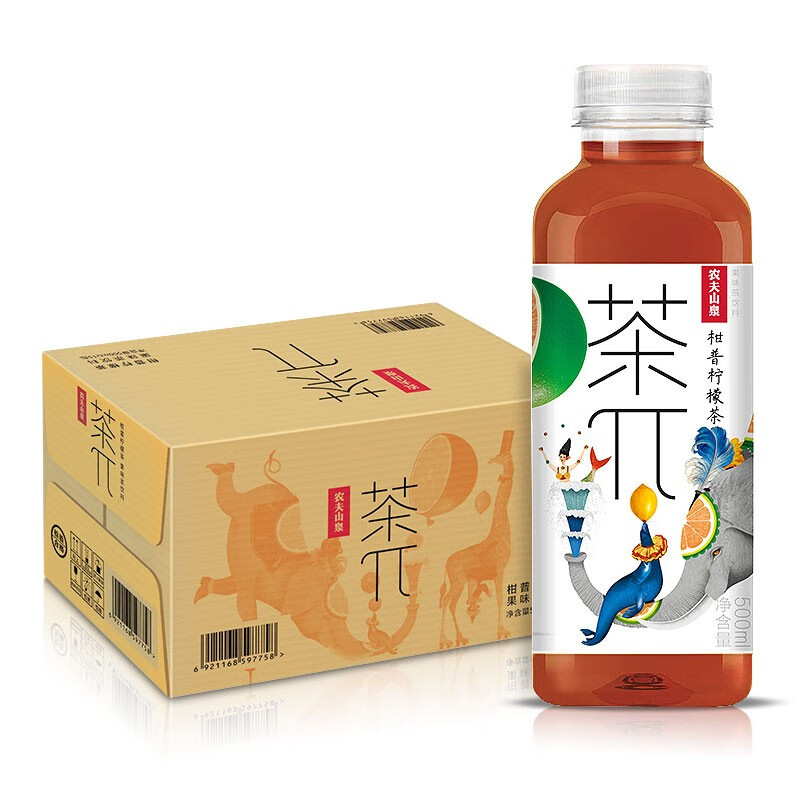 农夫山泉 茶派茶π 500ml多种口味混搭果味茶饮料 青提乌龙茶 500ml*