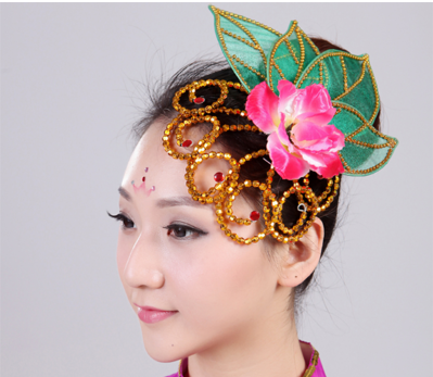 广场舞头饰少数民族秧歌服头饰现代舞蹈演出饰品配舞台表演头花 两个