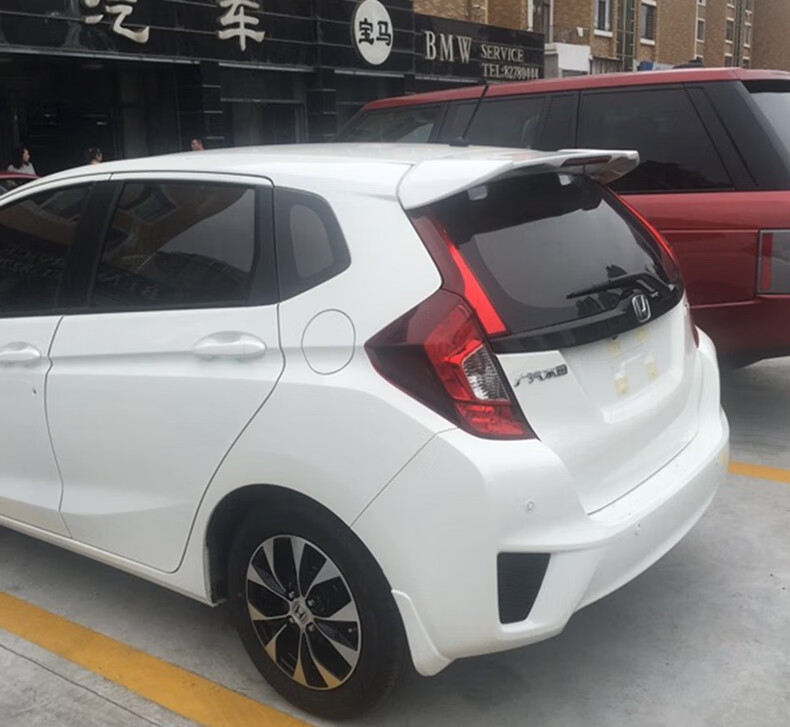本田新飞度尾翼1420款飞度fit免打孔改装rs顶翼18带灯gk5定风翼无灯款