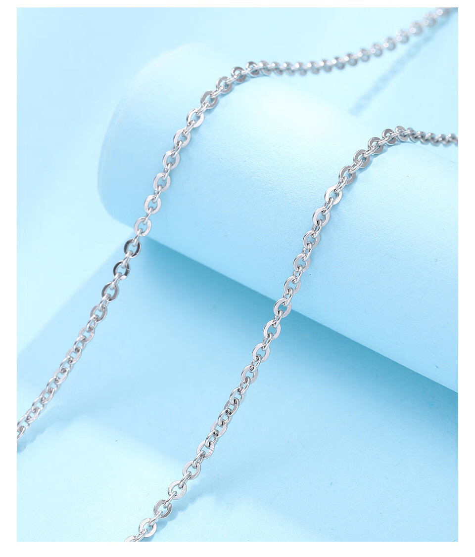 老凤凰款铂金项链女pt950白金项链素链时尚闪o锁骨链简约百搭项链搭配