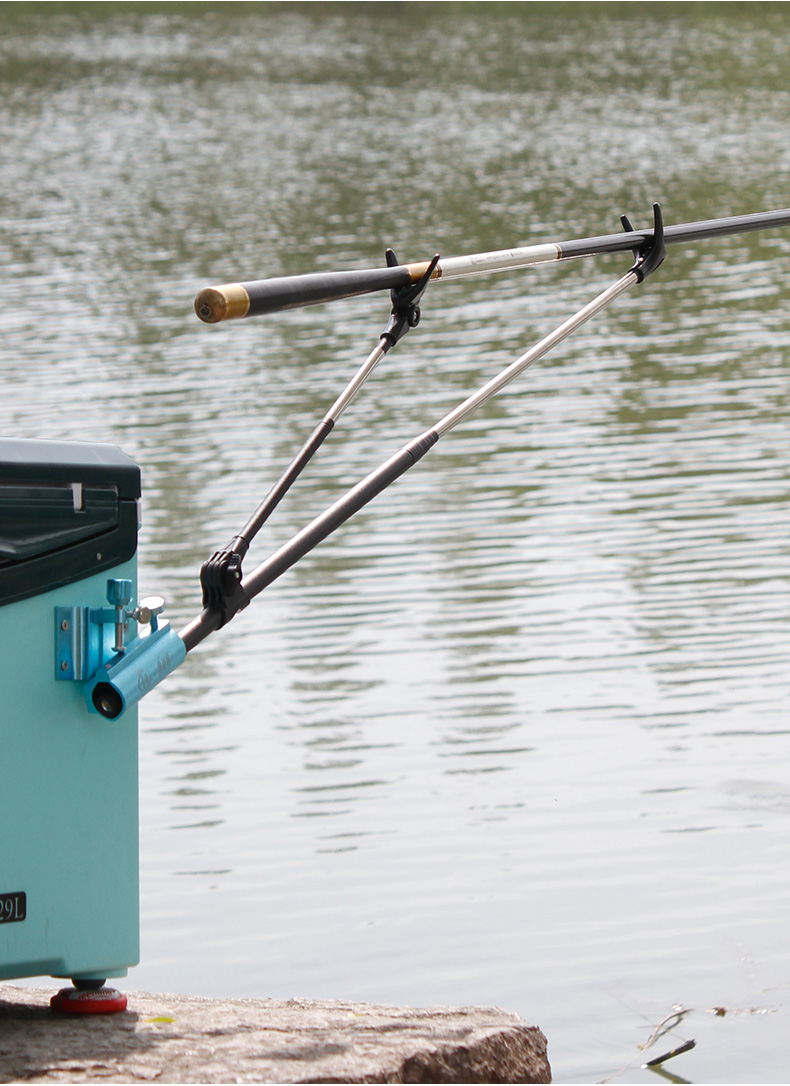 泥巴人 钓鱼炮台支架双炮台钓箱炮台配件不锈钢炮台支架钓 加粗加固