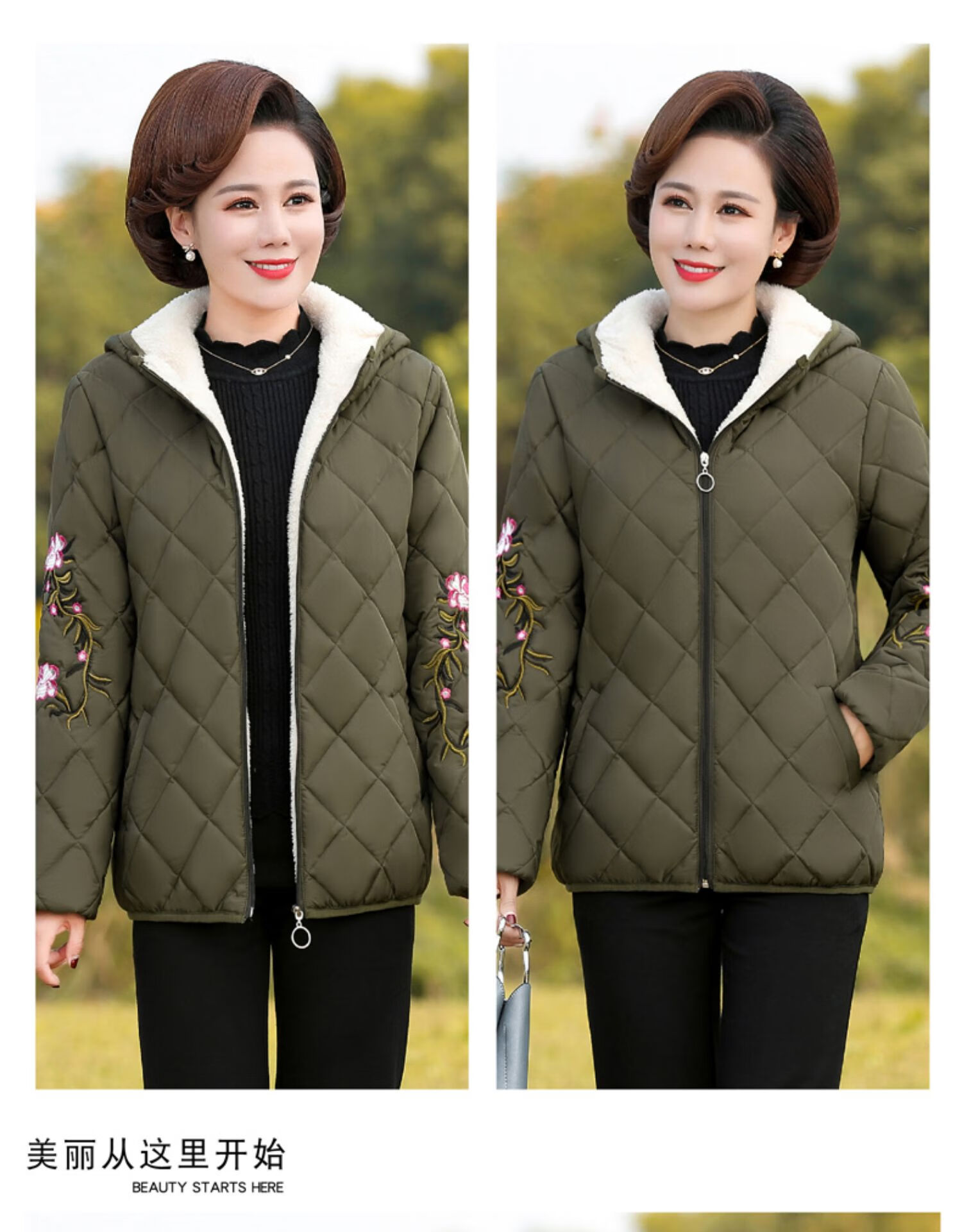 红蜻蜓羽绒服女中年妈妈装防寒服2020秋冬季新款短款保暖外套旗舰官方