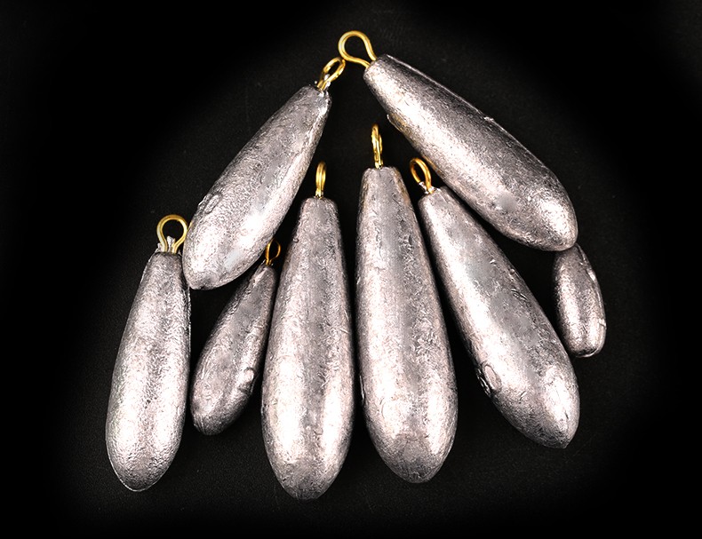 串钩铅坠带环水滴形柳叶形铅坨抛竿海竿路亚柳叶环重海钓船钓柳叶铅10