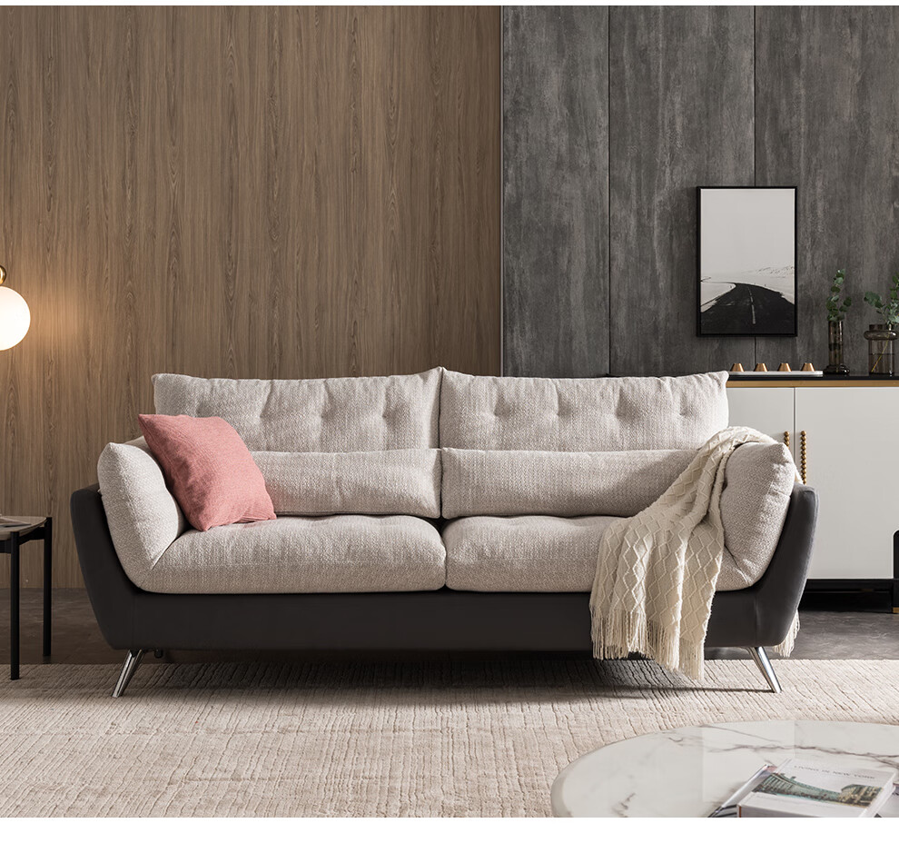 爱依瑞斯aris意式极简布艺沙发组合可拆洗双人组合布艺网红轻奢设沙发