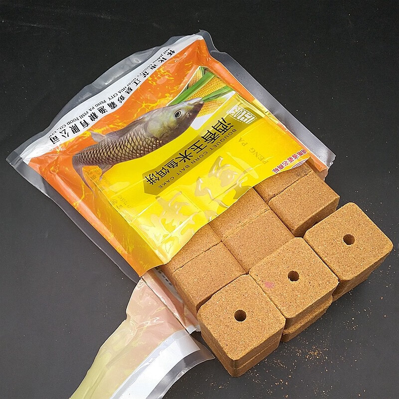 胖头鱼鲤鱼草鱼方块饵翻板钩夹饼钩海竿抛竿鱼饵水中雷罗非1袋18个