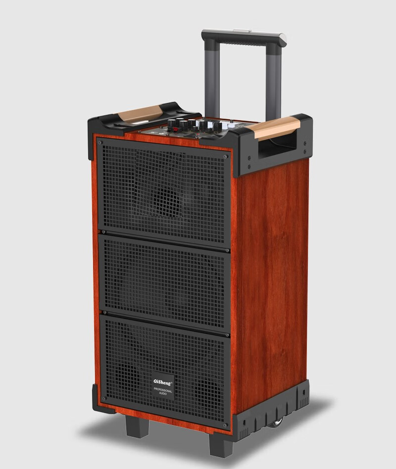 奇声三分频广场舞音响户外便携移动拉杆音箱卡拉ok专业演出带无线话筒