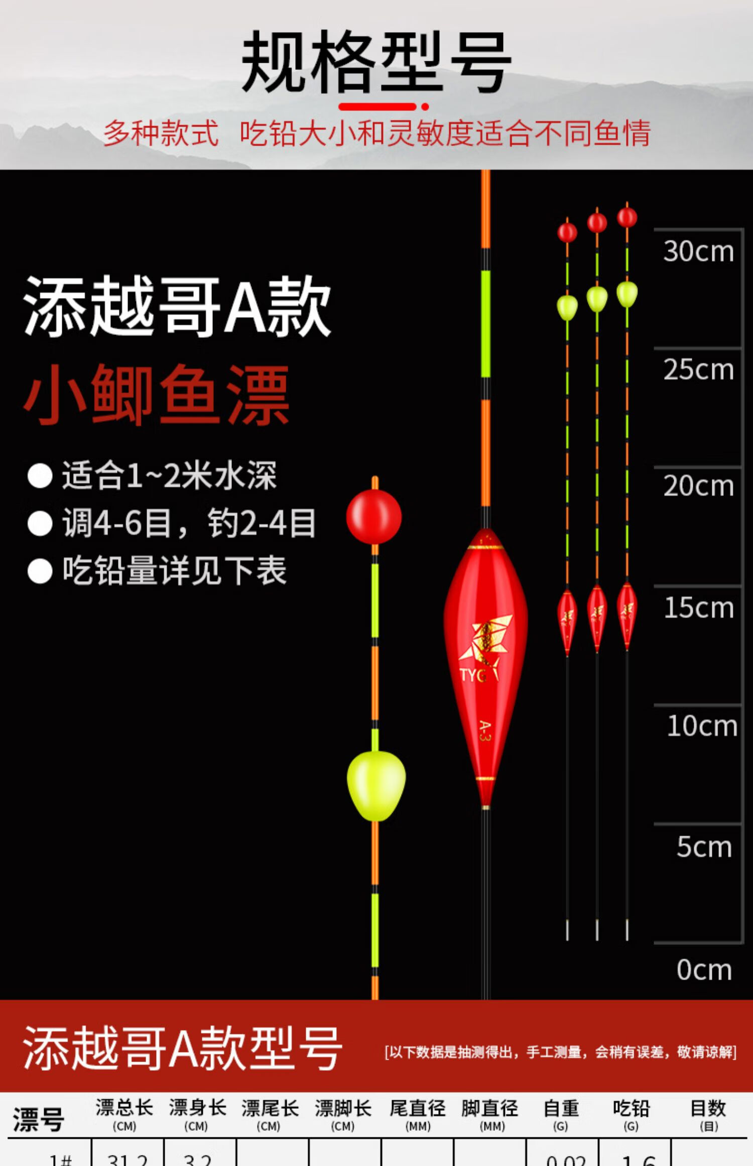 迎科 浮珠對撞魚漂加粗醒目粗尾高靈敏防風近視納米輕口鯽魚漂浮漂 1