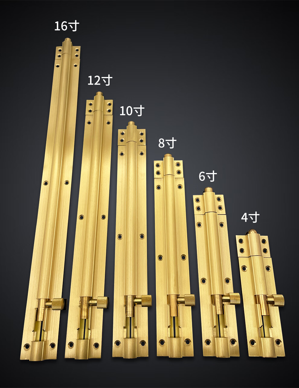铠铜威纯铜双开别墅大门明装插销全铜门窗对开子母门木门门闩全铜加厚
