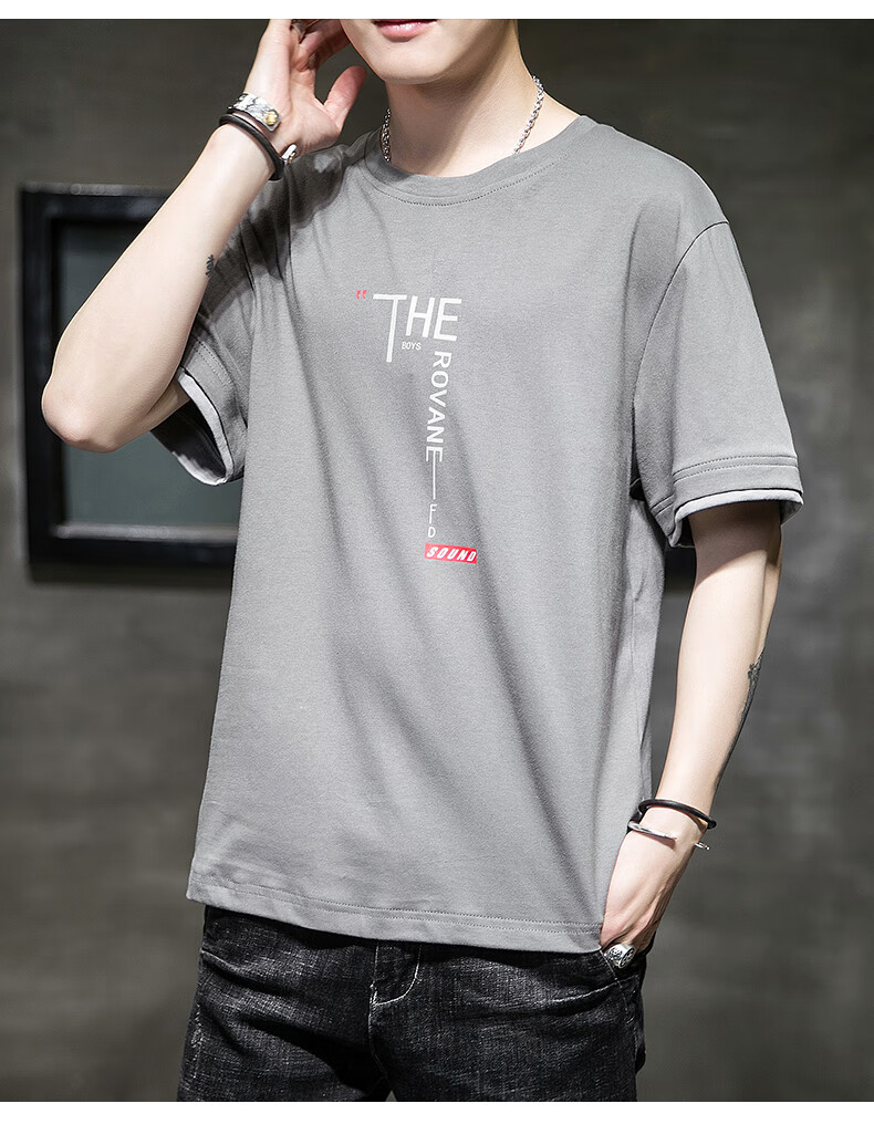 婉玫短袖t恤男士2020新款冰丝体恤上衣服棉男装宽松半袖 t238白色 xl