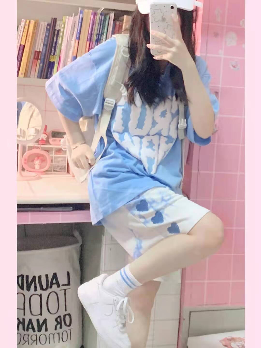 森马套装少女中学生小姐姐女生夏季港系洋气炸街甜酷少女感小个子宽松