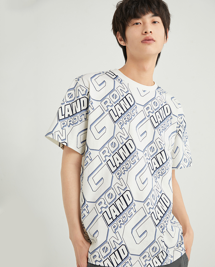 jackjones杰克琼斯夏男士舒适潮流字母印花纯棉短袖t恤221201334 c63