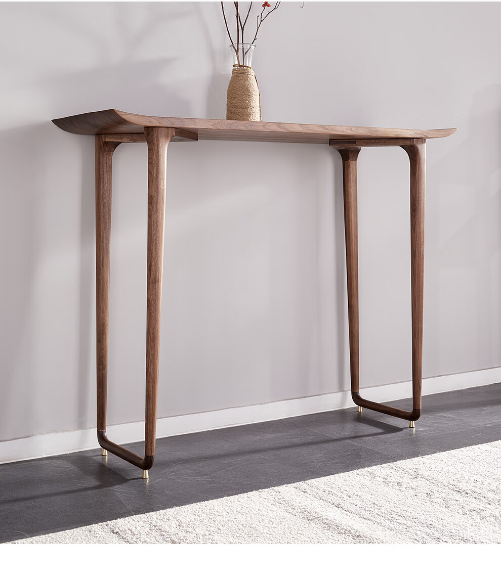 致典 条案新中式玄关桌 纯实木仿古条案玄关柜条几北美黑胡桃木案台 