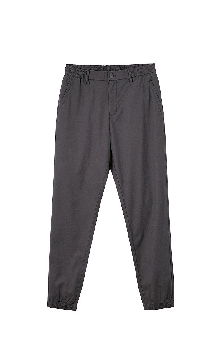 美特斯邦威休闲裤男夏季帅气休闲潮流日系纯色运动休闲裤男铁灰色170