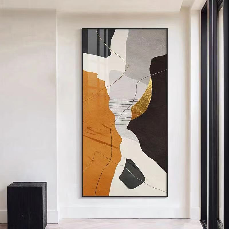 现代简约入户门玄幻装饰画轻奢客厅过道走廊挂画抽象楼梯竖版壁画抽象