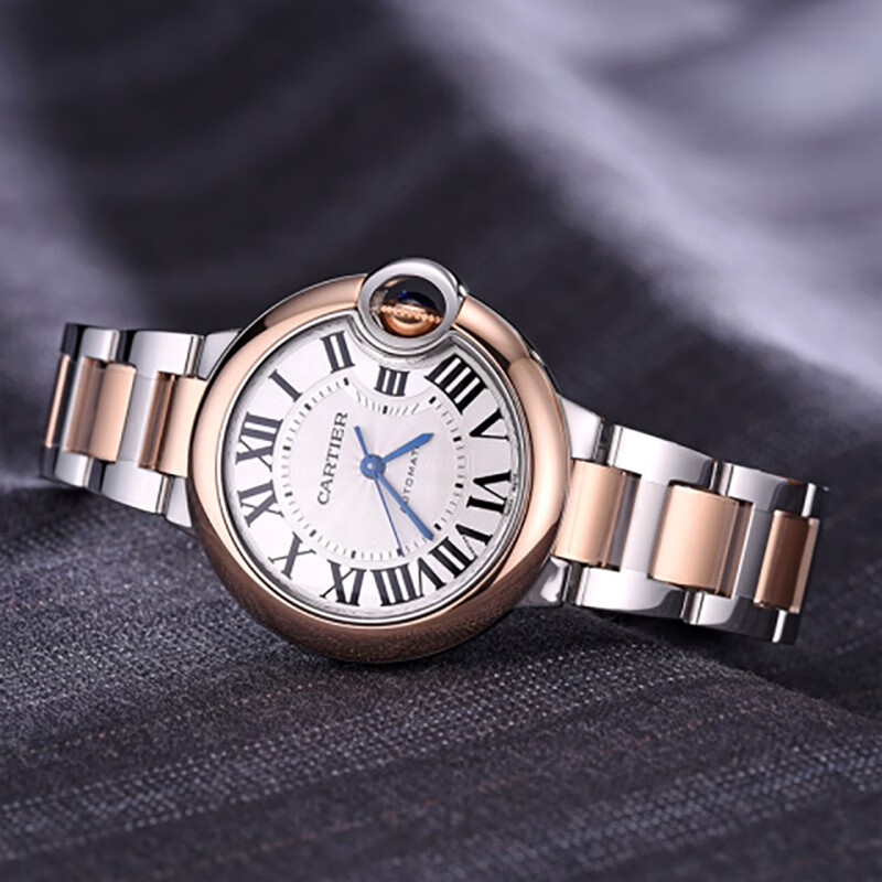 【二手95新】卡地亚女表 蓝气球系列 自动机械 精钢/18k玫瑰金 33mm表