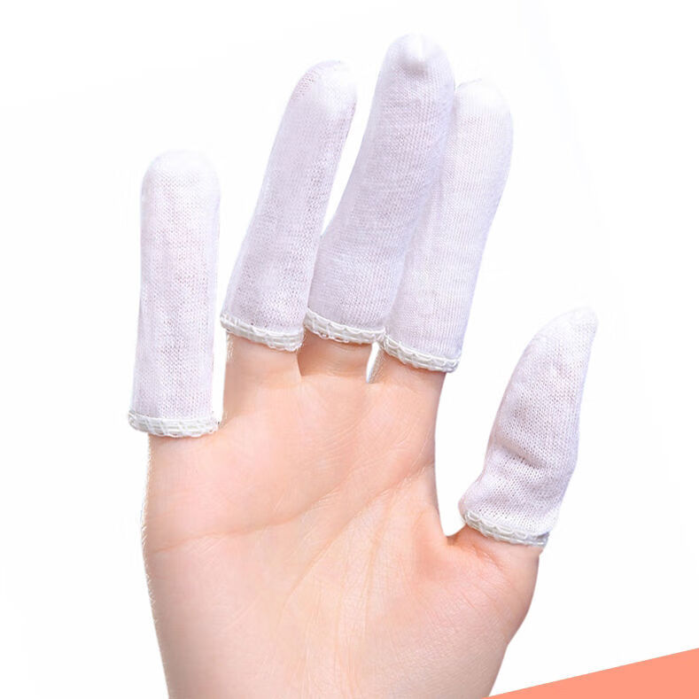 护甲指套白布手指套劳保护指甲套断指保护指套透气大拇指电子防护薄款